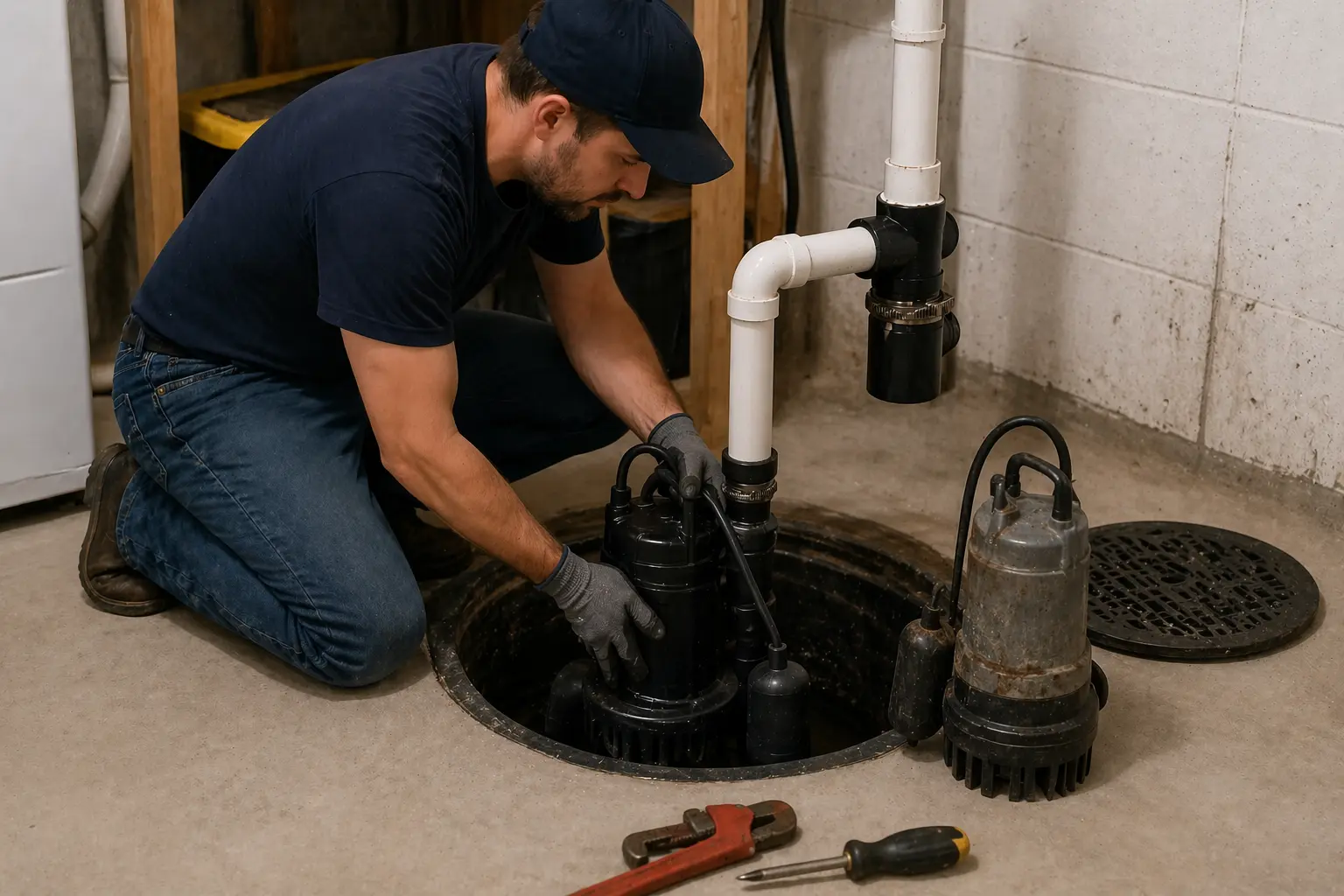 Sump pump replacement Kingsville BC